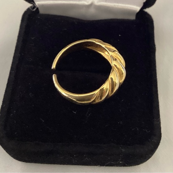 Gold-tone rope ring - adjustable - Picture 4 of 4